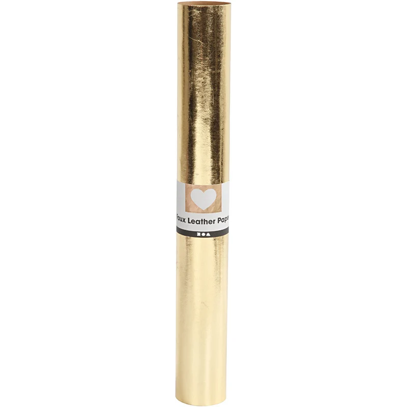 Kunstlederpapier, B 49 cm, Einfarbig,Foliedetails, 350 g, Gold, 1 m/ 1 Rolle [HOB-498948]