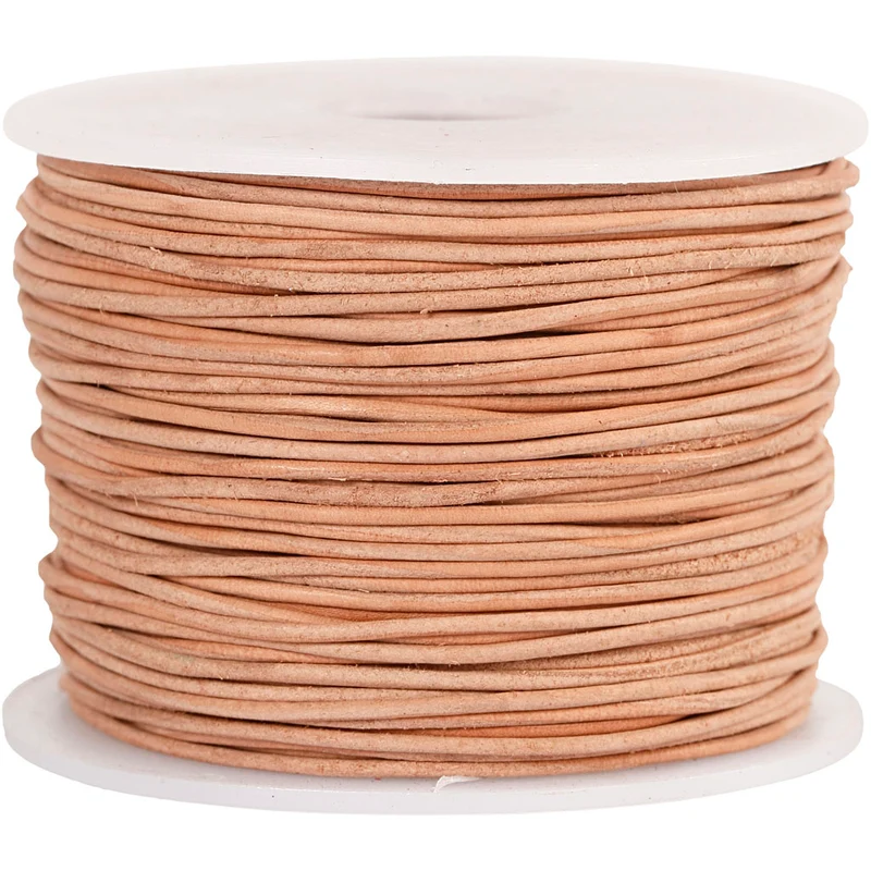 Lederband, Dicke 1 mm, Beige, 50m/ 1 Rolle [HOB-51528]