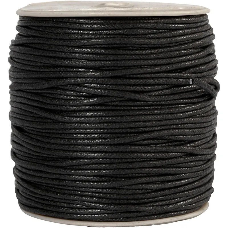 Baumwollschnur, Dicke 2 mm, Schwarz, 100 m/ 1 Pck [HOB-51524]