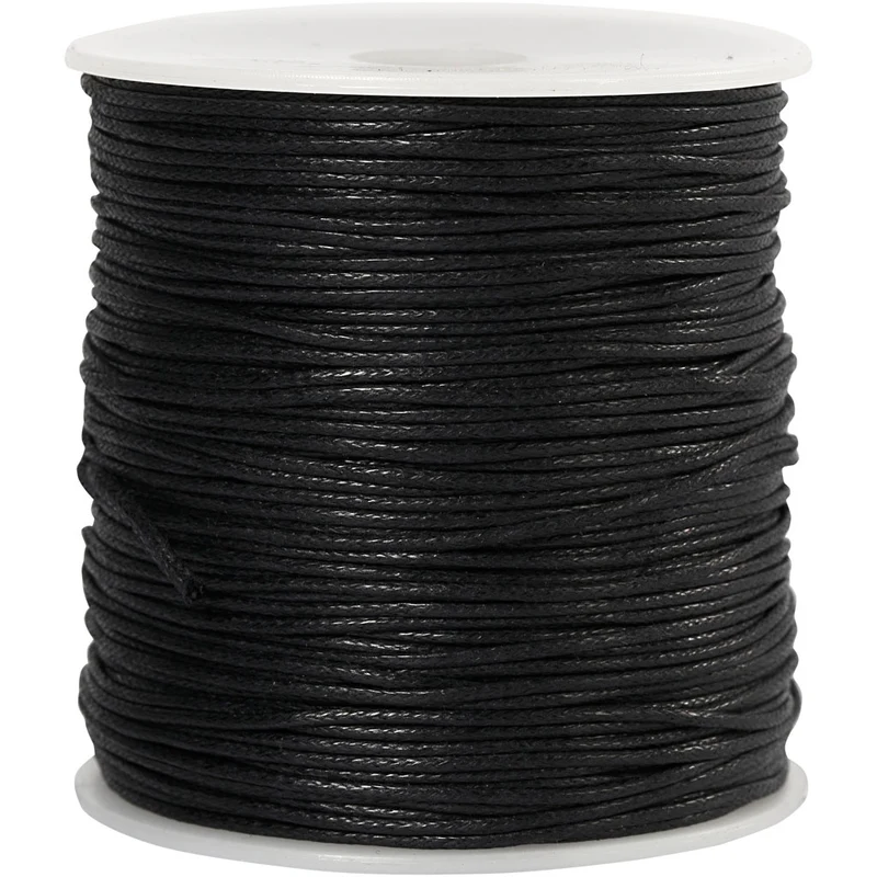 Baumwollschnur, Dicke 1 mm, Schwarz, 100 m/ 1 Pck [HOB-51514]