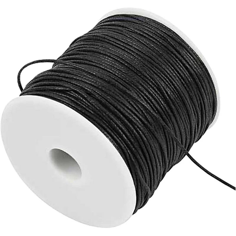 Baumwollschnur, Dicke 1 mm, Schwarz, 100 m/ 1 Pck [HOB-51514]