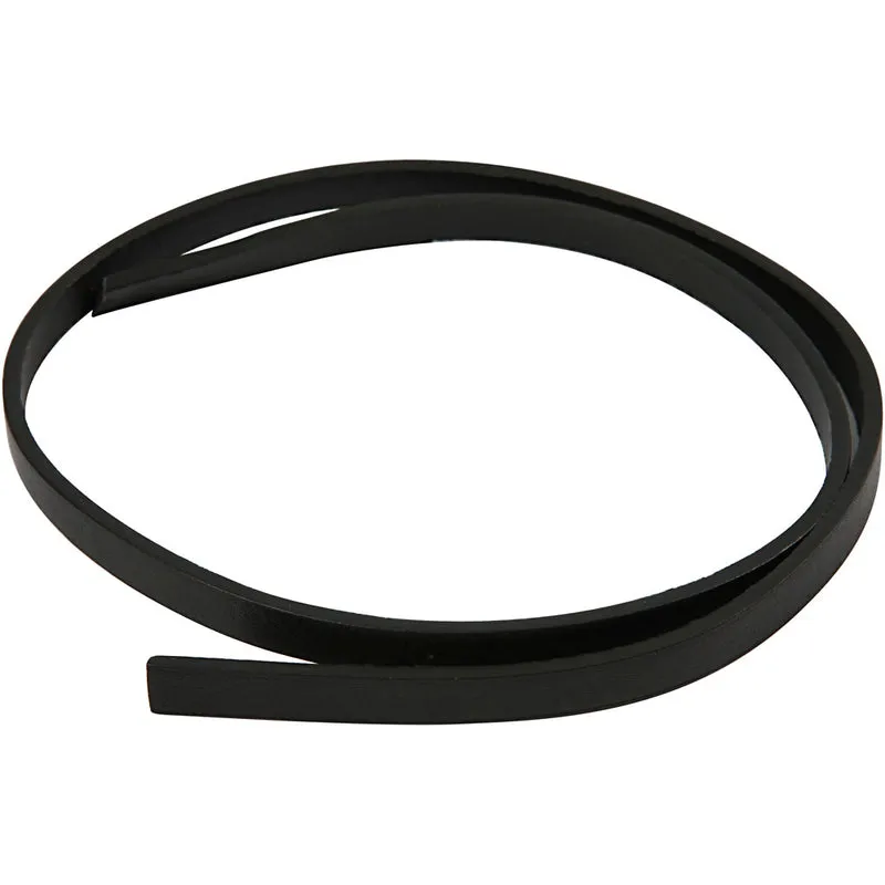 Lederband Imitat, B 10 mm, Dicke 3 mm, Schwarz, 1 m/ 1 Pck [HOB-51493]