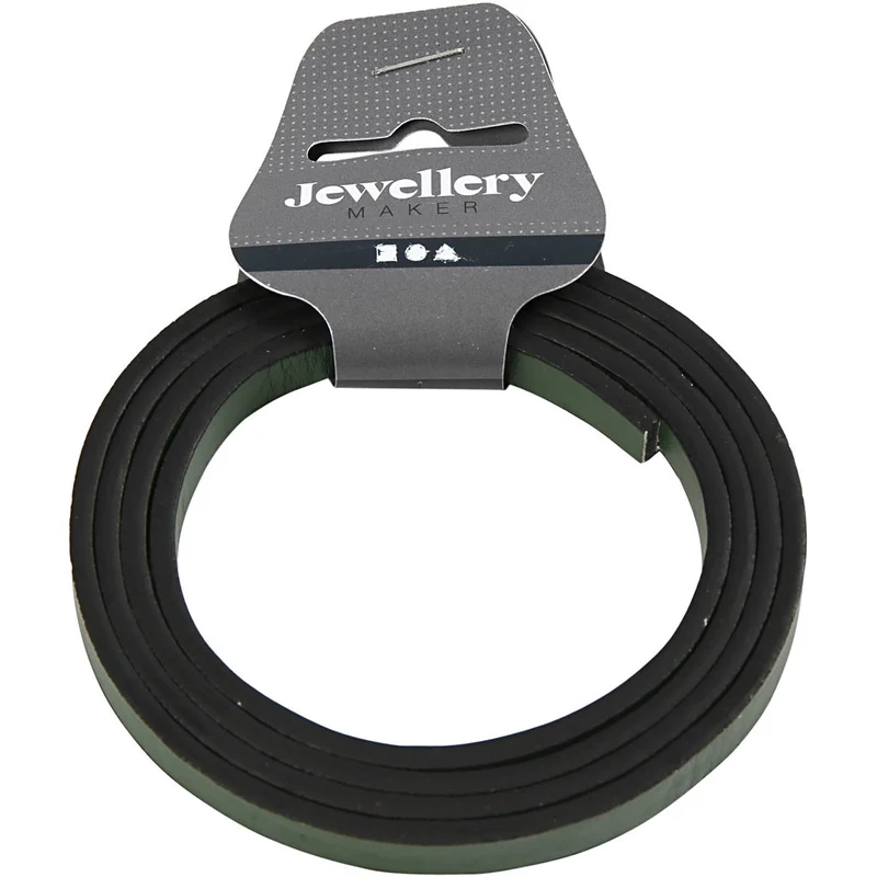 Lederband Imitat, B 10 mm, Dicke 3 mm, Grün, 1 m/ 1 Pck [HOB-51489]