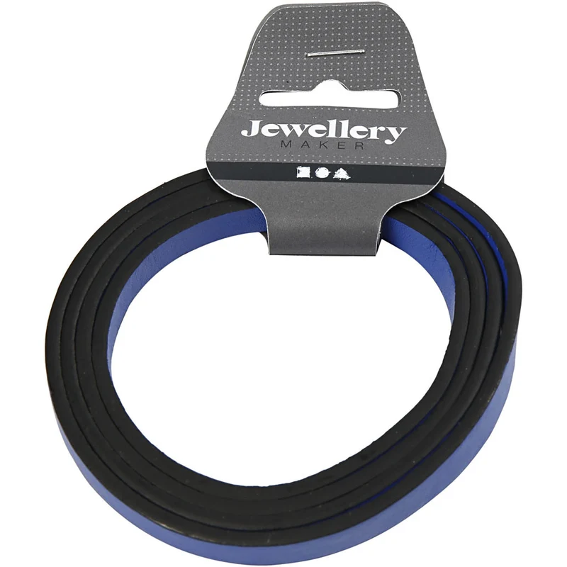 Lederband Imitat, B 10 mm, Dicke 3 mm, Blau, 1 m/ 1 Pck [HOB-51487]
