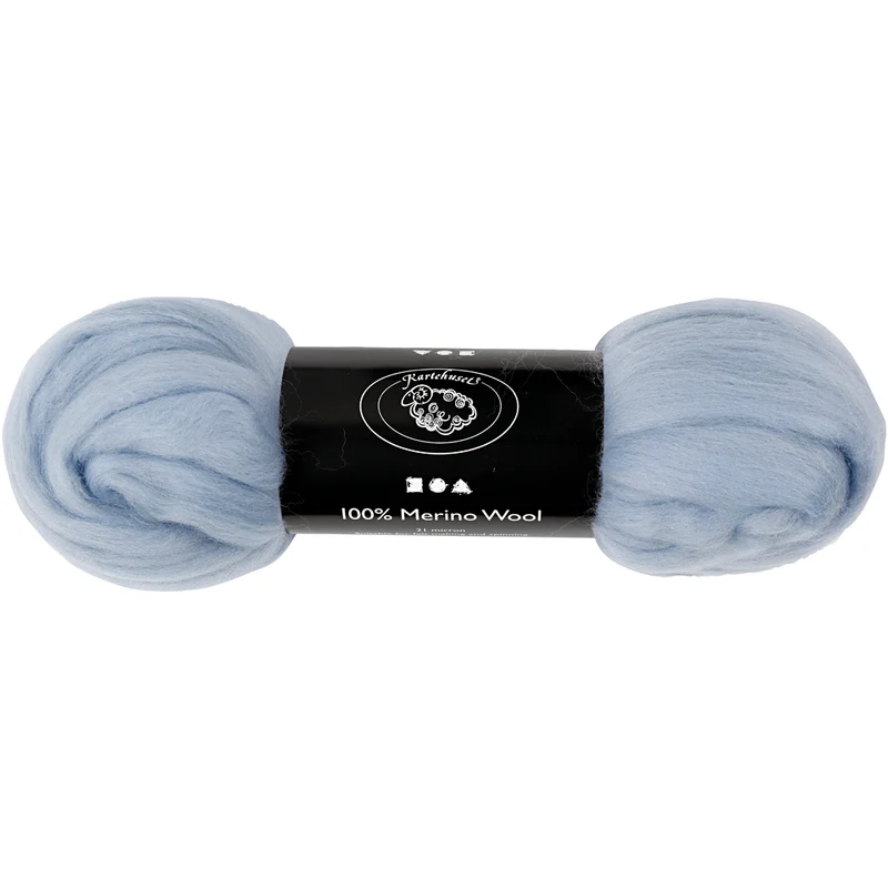 Merinowolle, Dicke 21 my, Arktisblau, 100 g/ 1 Pck [HOB-46075]