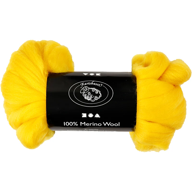 Merinowolle, Dicke 21 my, Sonnengelb, 100 g/ 1 Pck [HOB-46062]