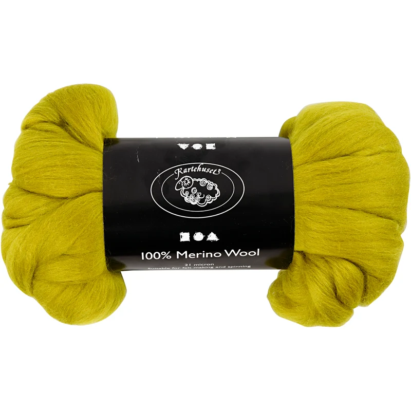 Merinowolle, Dicke 21 my, Zitronengelb, 100 g/ 1 Pck [HOB-46057]