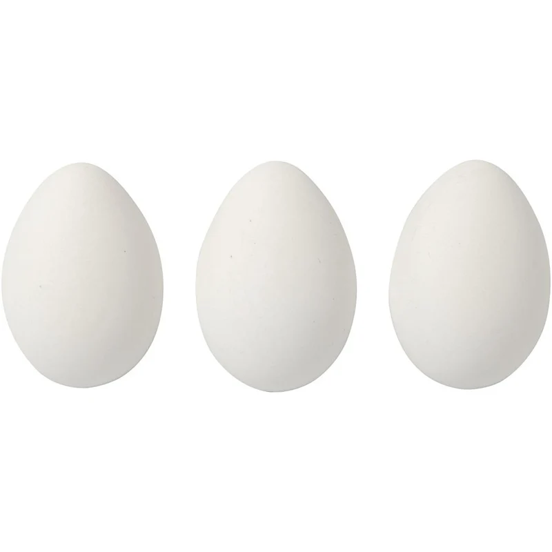 Eier, H 6 cm, Weiß, 12 Stk/ 1 Pck [HOB-51024]