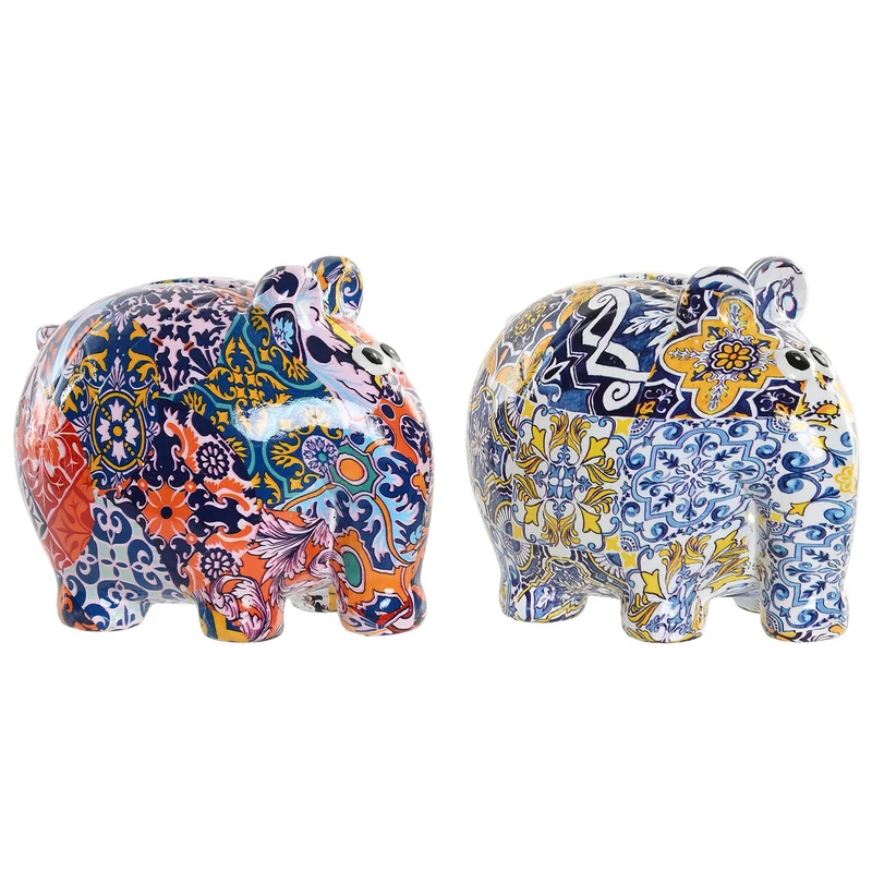 Money box Home ESPRIT Resin (2 Units)