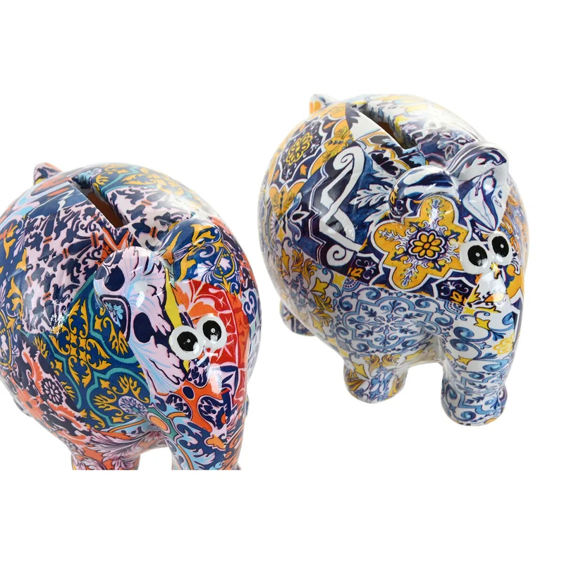 Money box Home ESPRIT Resin (2 Units)