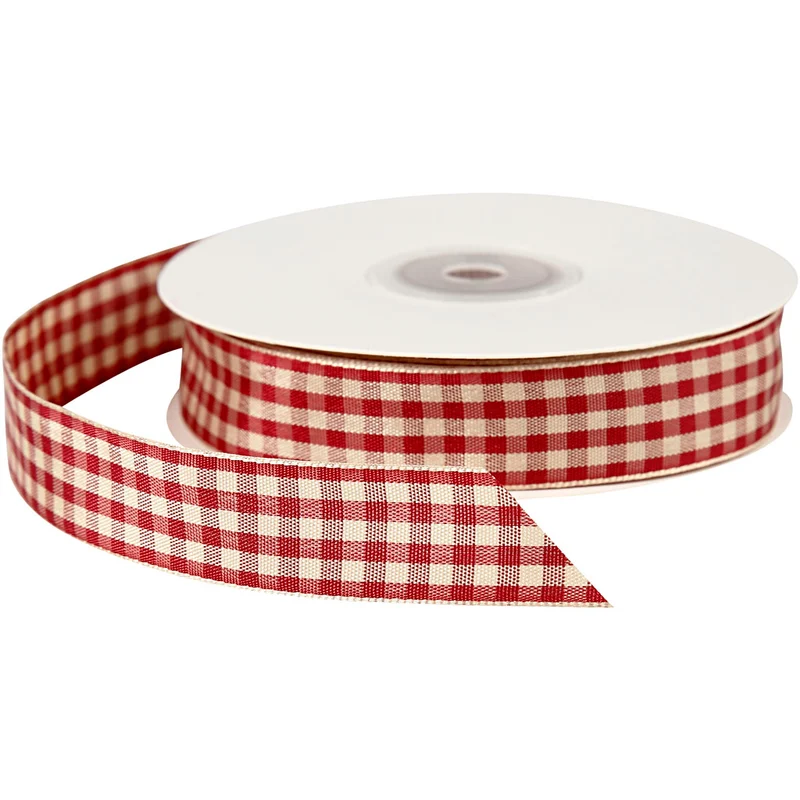 Karoband , B 20 mm, Altrot/Weiß, 25 m/ 1 Rolle [HOB-51389]