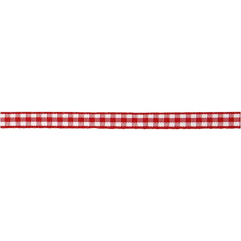 Karoband, B 6 mm, Rot/Weiß, 50 m/ 1 Rolle [HOB-51385]