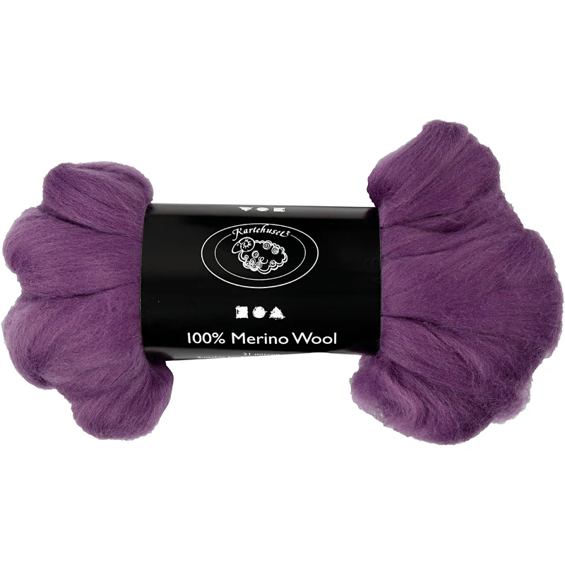 Merinowolle, Dicke 21 my, Violett, 100 g/ 1 Pck [HOB-46042]
