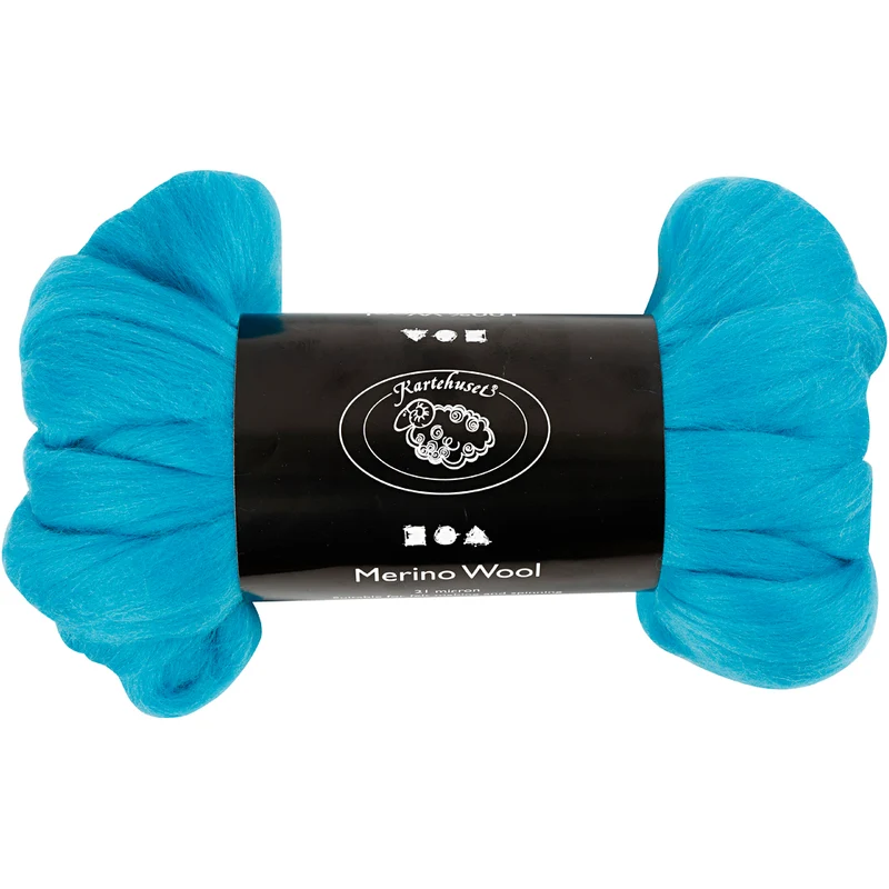 Merinowolle, Dicke 21 my, Türkis, 100 g/ 1 Pck [HOB-46033]