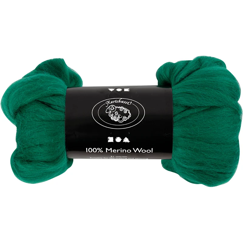 Merinowolle, Dicke 21 my, Grün, 100 g/ 1 Pck [HOB-46030]
