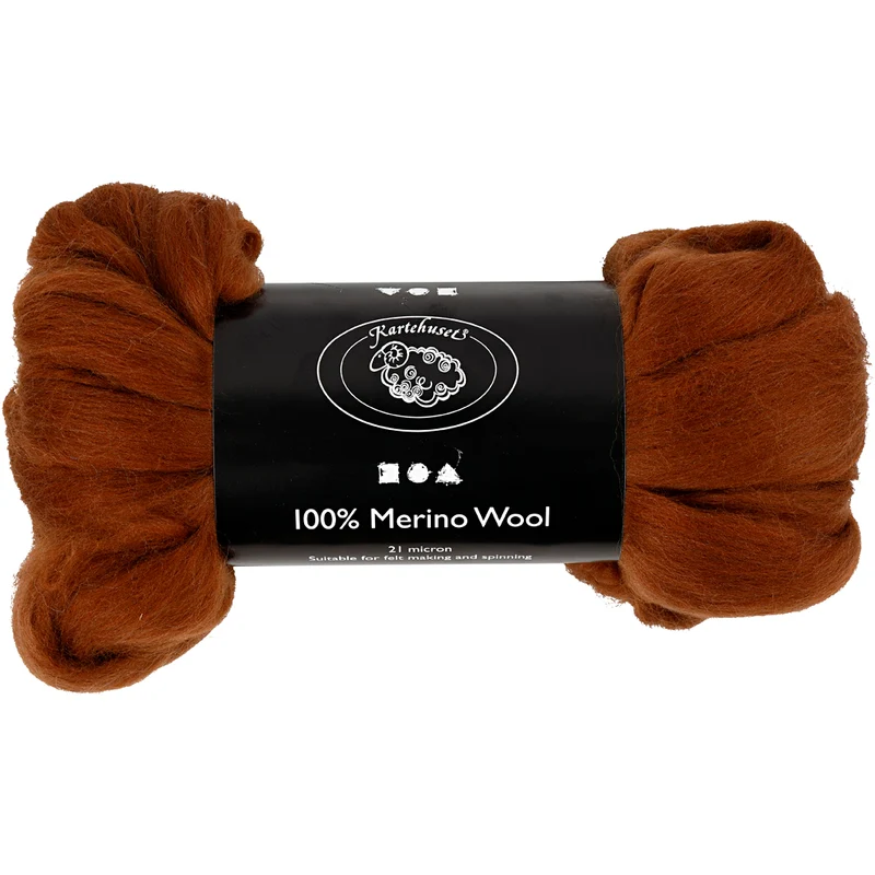Merinowolle, Dicke 21 my, Braun, 100 g/ 1 Pck [HOB-46024]