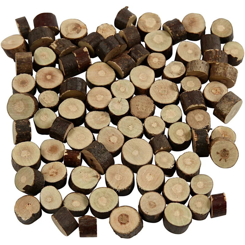 Holzscheiben-Mix, D 7-10 mm, Dicke 4-5 mm, 230 g/ 1 Pck [HOB-502130]