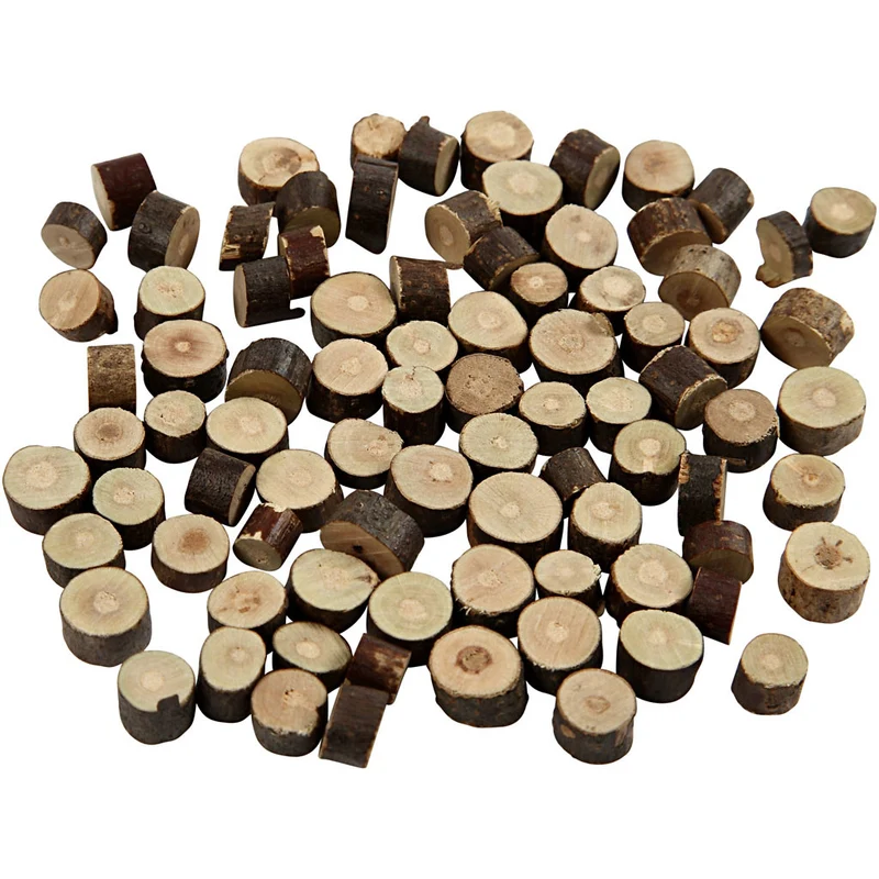 Holzscheiben-Mix, D 7-10 mm, Dicke 4-5 mm, 230 g/ 1 Pck [HOB-502130]