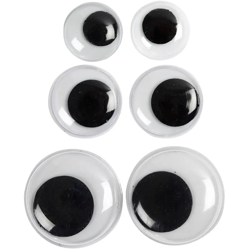 Wackelaugen, nicht selbstklebend, D 12+14+20 mm, 18 sort./ 1 Pck [HOB-50139]