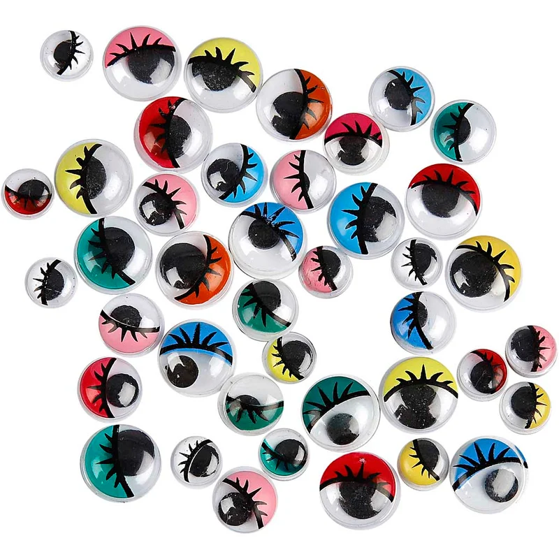 Wackelaugen - Sortiment, nicht selbstklebend, D 8-12 mm, 36 sort./ 1 Pck [HOB-501242]