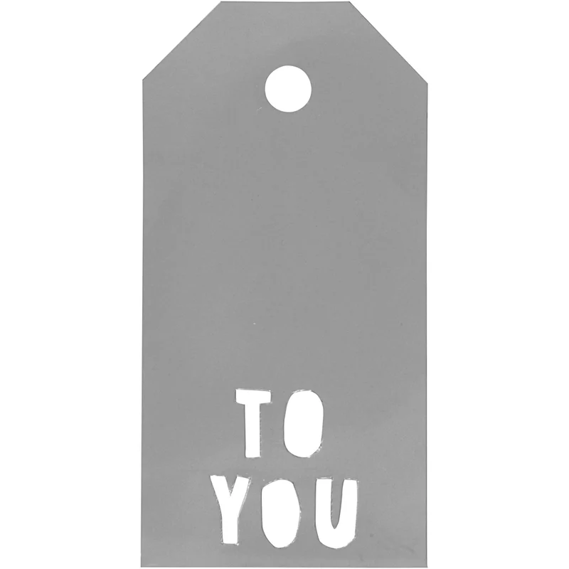 Geschenkanhänger, TO YOU, Größe 5x10 cm, 300 g, Silber, 15 Stk/ 1 Pck [HOB-50987]