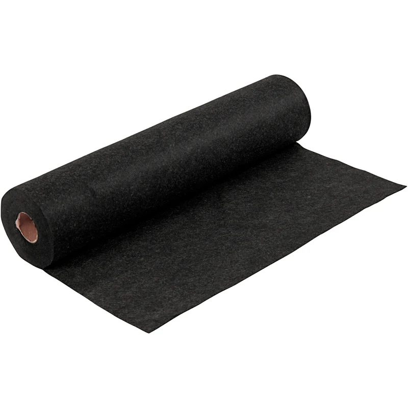Bastelfilz, B 45 cm, Dicke 1,5-2 mm, meliert, 180-200 g, Schwarz, 5 m/ 1 Rolle [HOB-45038]