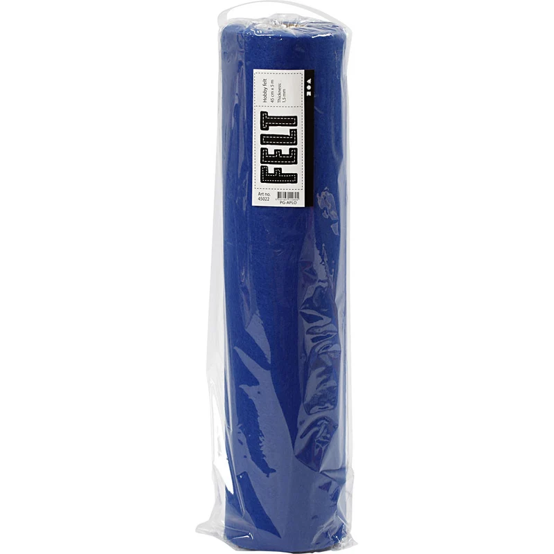 Bastelfilz, B 45 cm, Dicke 1,5-2 mm, 180-200 g, Blau, 5 m/ 1 Rolle [HOB-45022]