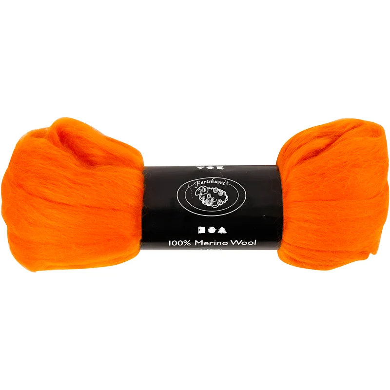Merinowolle, Dicke 21 my, Orange, 100 g/ 1 Pck [HOB-46018]
