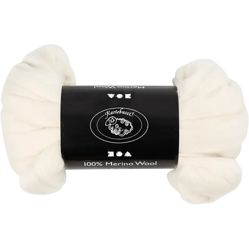 Merinowolle, Dicke 21 my, Naturweiß, 100 g/ 1 Pck [HOB-46010]