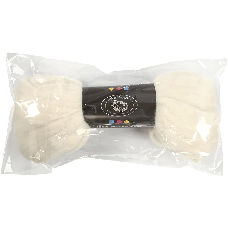 Merinowolle, Dicke 21 my, Naturweiß, 100 g/ 1 Pck [HOB-46010]