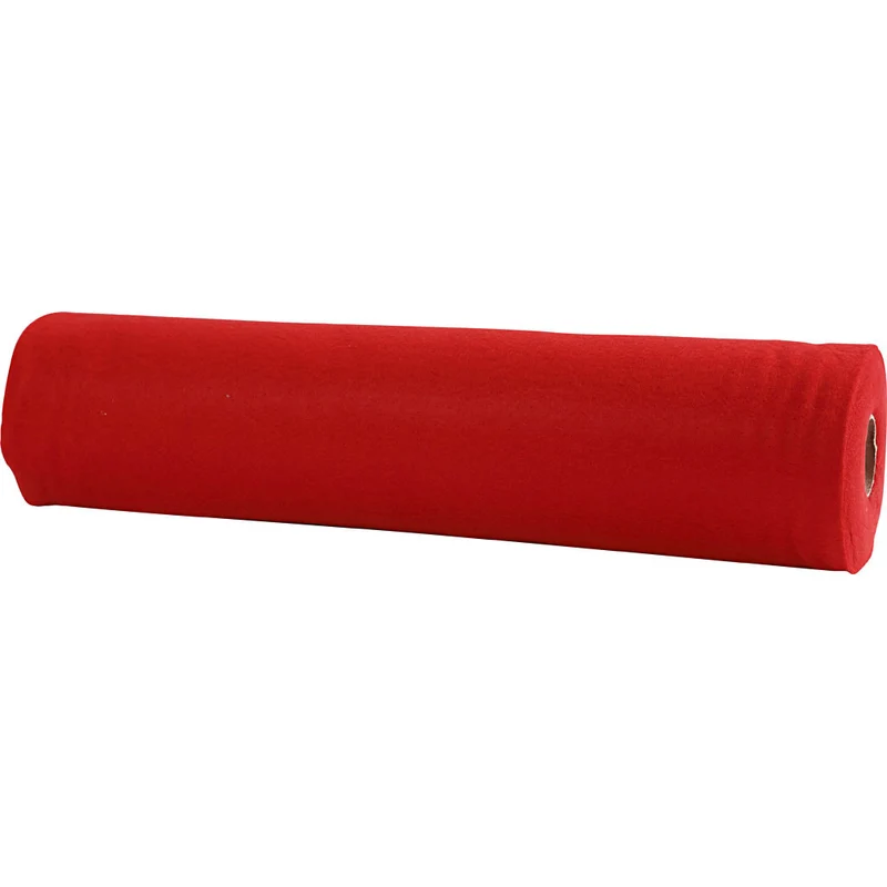 Bastelfilz, B 45 cm, Dicke 1,5-2 mm, 180-200 g, Rot, 5 m/ 1 Rolle [HOB-45012]