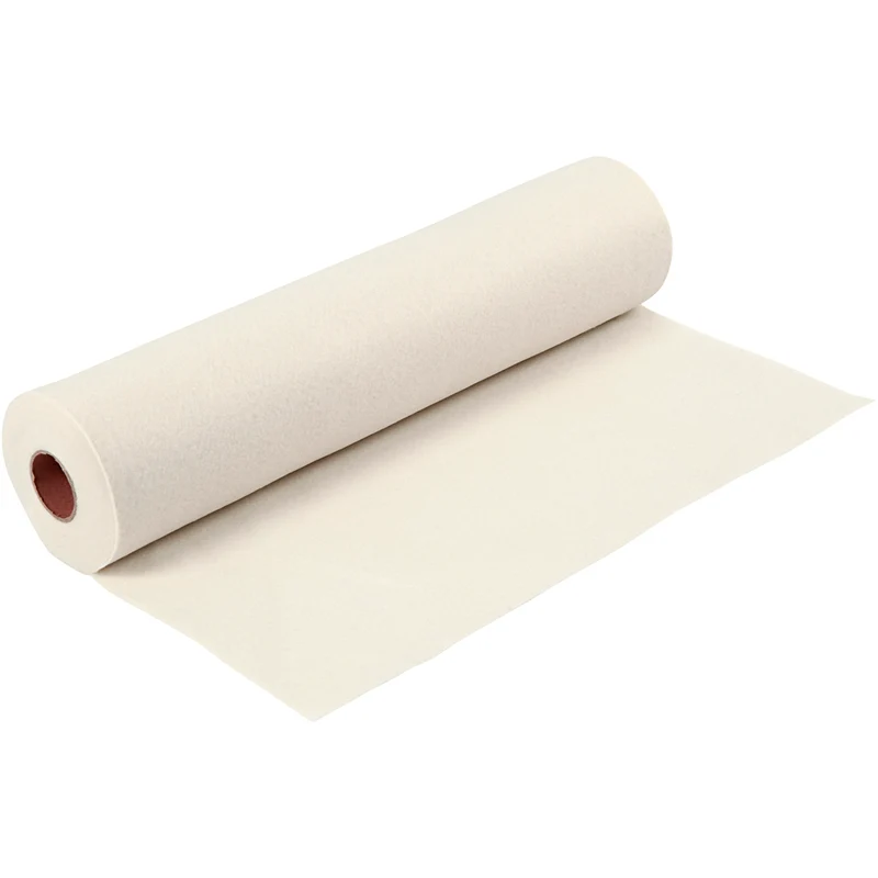 Bastelfilz, B 45 cm, Dicke 1,5-2 mm, 180-200 g, Naturweiß, 5 m/ 1 Rolle [HOB-45003]