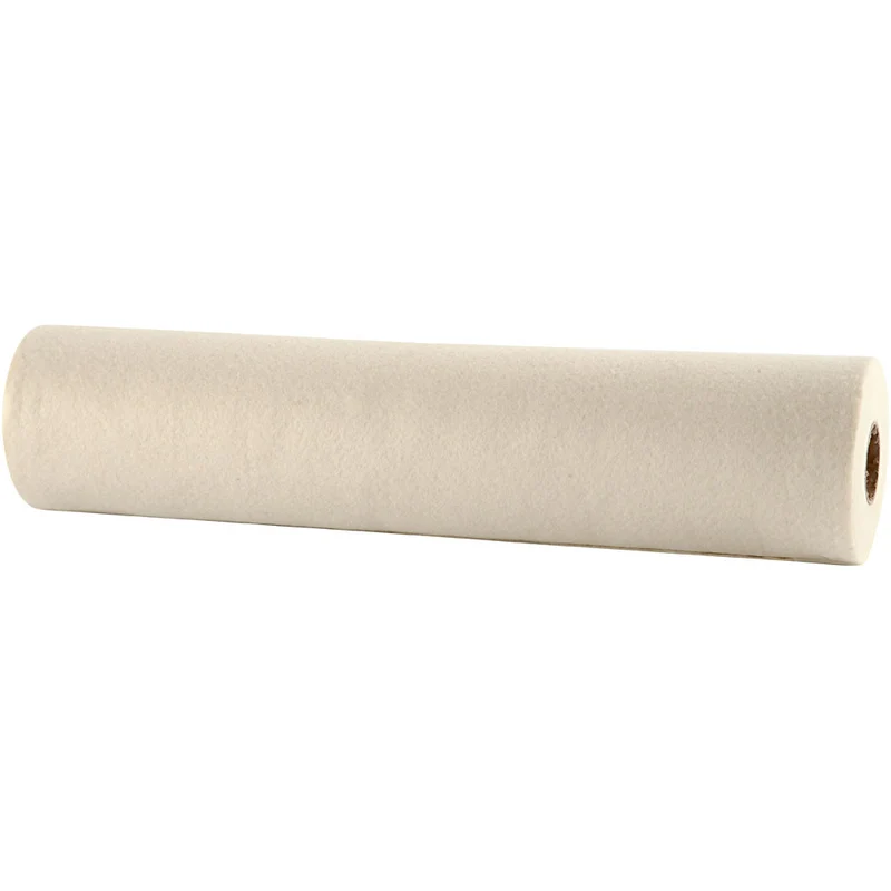 Bastelfilz, B 45 cm, Dicke 1,5-2 mm, 180-200 g, Naturweiß, 5 m/ 1 Rolle [HOB-45003]