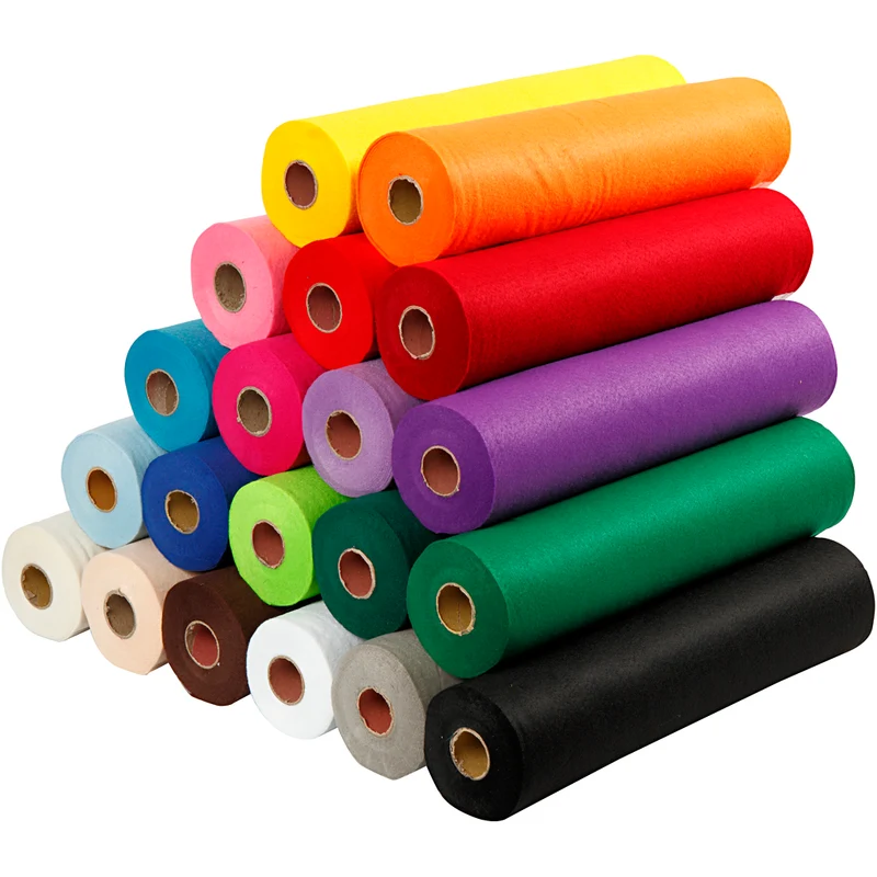 Bastelfilz, B 45 cm, Dicke 1,5-2 mm, 180-200 g, Sortierte Farben, 20x5 m/ 1 Pck [HOB-45000]
