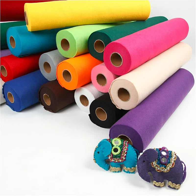 Bastelfilz, B 45 cm, Dicke 1,5-2 mm, 180-200 g, Sortierte Farben, 20x5 m/ 1 Pck [HOB-45000]