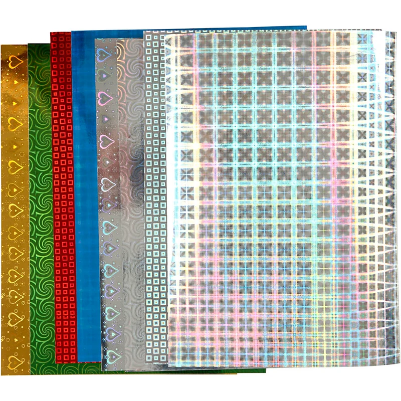 Hologramm-Papier, A4, Blatt 210x297 mm, 120 g, 8 Bl. sort./ 1 Pck [HOB-449470]