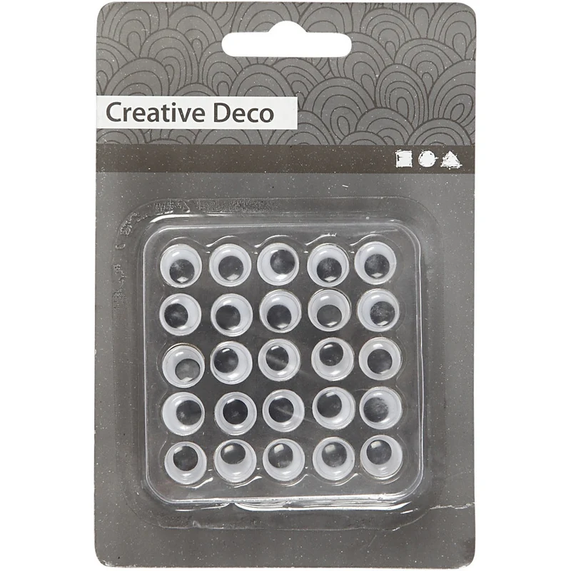 Wackelaugen, D 10 mm, 25 Stk/ 1 Pck [HOB-50103]
