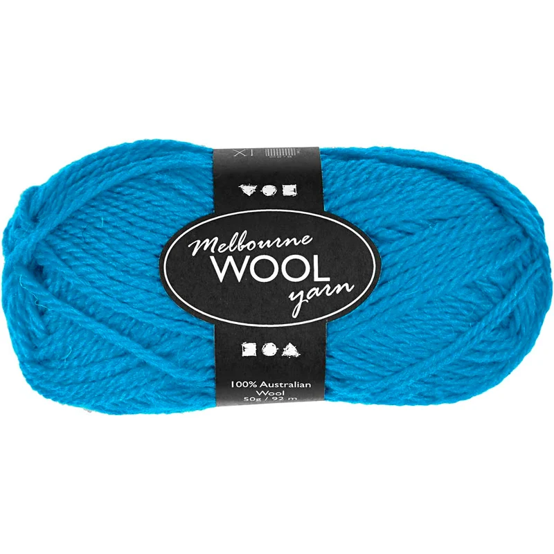 Melbourne Wool Yarn, L 92 M, Hellblau, 50 g/ 1 Knäuel [HOB-44799]