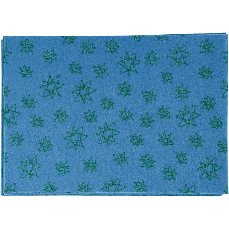 Bastelfilz, A4, Blatt 210x297 mm, Dicke 1,5-2 mm, Blau, 10 Bl./ 1 Pck [HOB-45386]