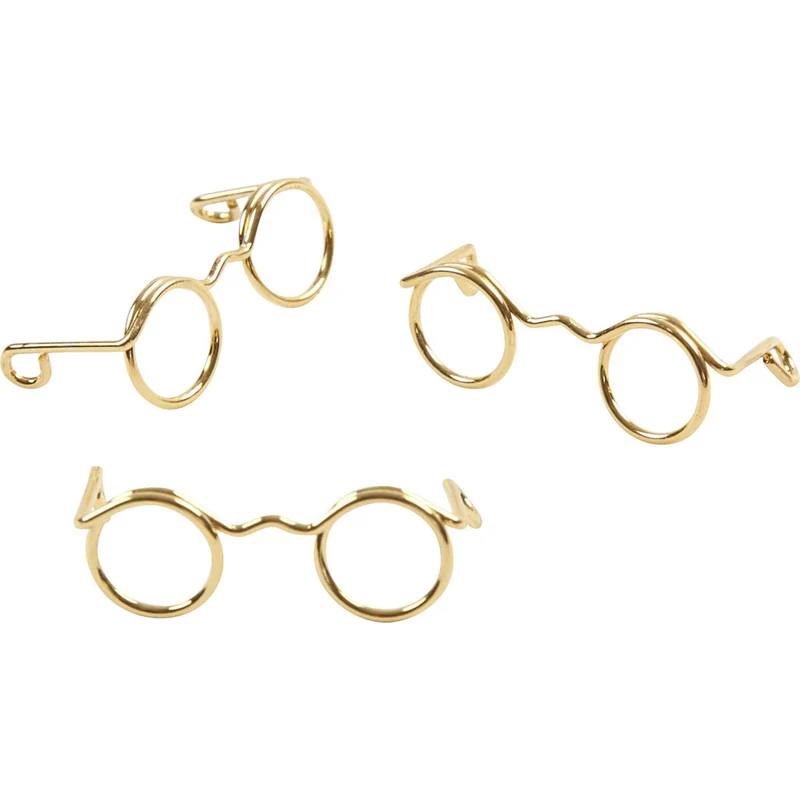 Brillen, B 25 mm, Gold, 10Stk/ 1 Pck [HOB-500341]