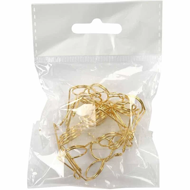 Brillen, B 35 mm, Lochgröße 13 mm, Gold, 10 Stk/ 1 Pck [HOB-500331]