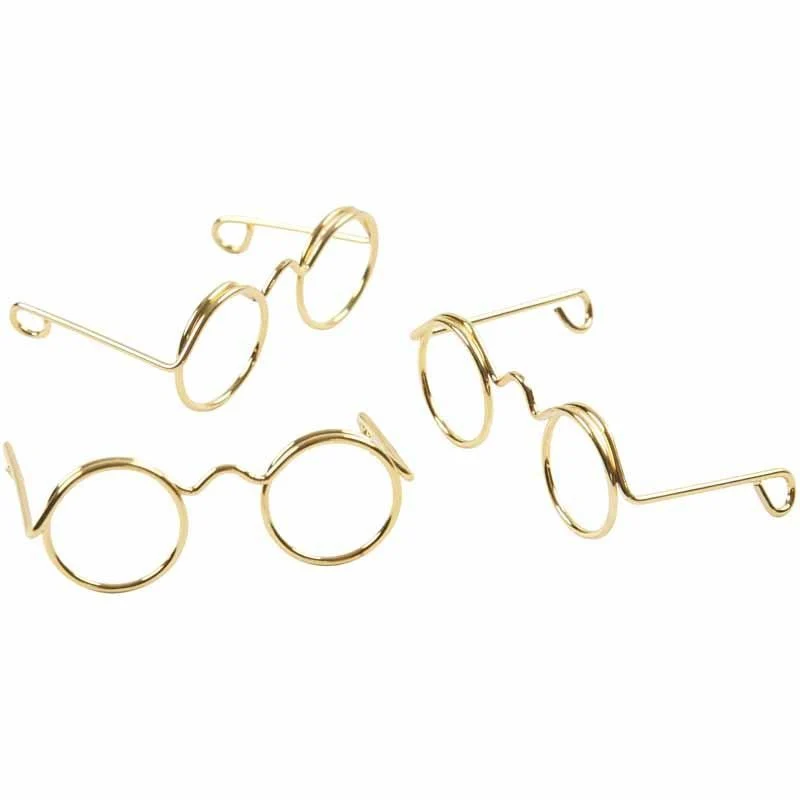 Brillen, B 35 mm, Lochgröße 13 mm, Gold, 10 Stk/ 1 Pck [HOB-500331]