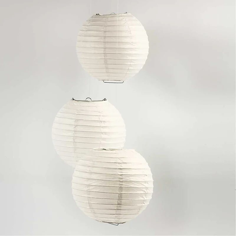 Reispapier-Lampe/-Lampion, Rund, D 20 cm, Weiß, 1 Stk [HOB-500280]