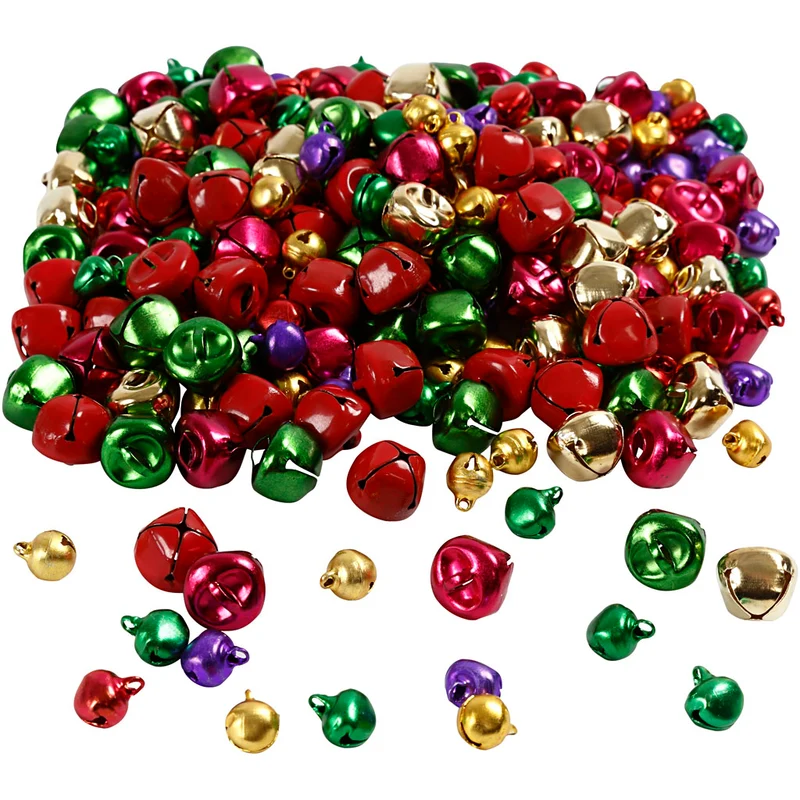 Glöckchen, D 10+14 mm, Metallic-Farben, 320 sort./ 1 Pck [HOB-50021]