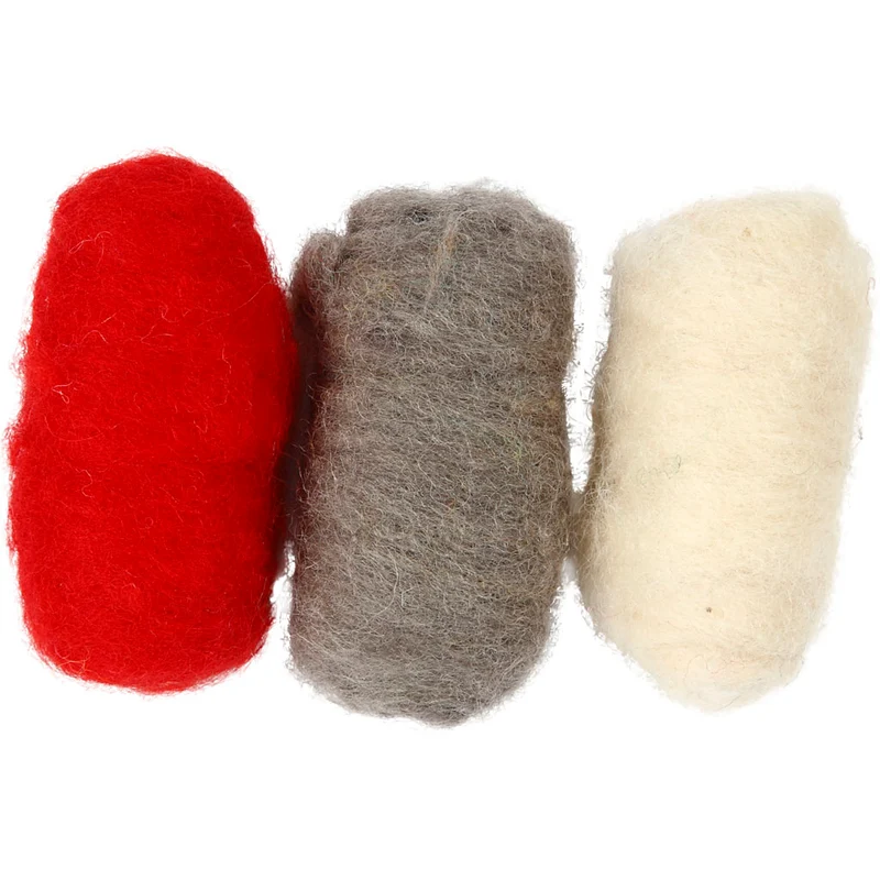 Kardierte Wolle , Harmonie in Rot-Weiß, 3x10 g/ 1 Pck [HOB-45337]