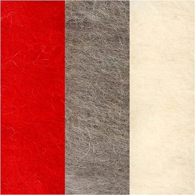 Kardierte Wolle , Harmonie in Rot-Weiß, 3x10 g/ 1 Pck [HOB-45337]