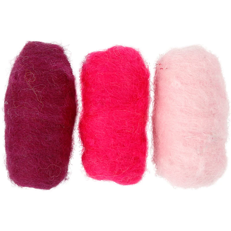 Wolle Kardiert, Harmonie in Lila-Pink, 3x10g/ 1 Pck [HOB-45334]