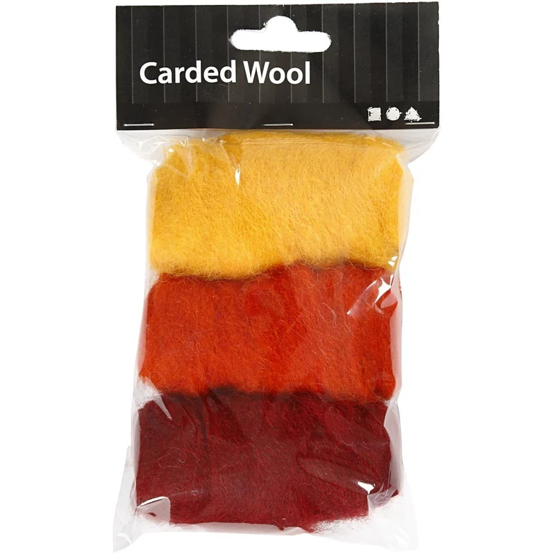 Kardierte Wolle , Harmonie in Gelb-Terrakotta, 3x10 g/ 1 Pck [HOB-45333]