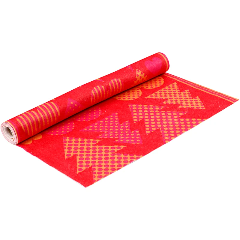 Motiv-Filz, B 45 cm, Dicke 1,5 mm, 180-200 g, Orange, Rot, 1 m/ 1 Rolle [HOB-452690]