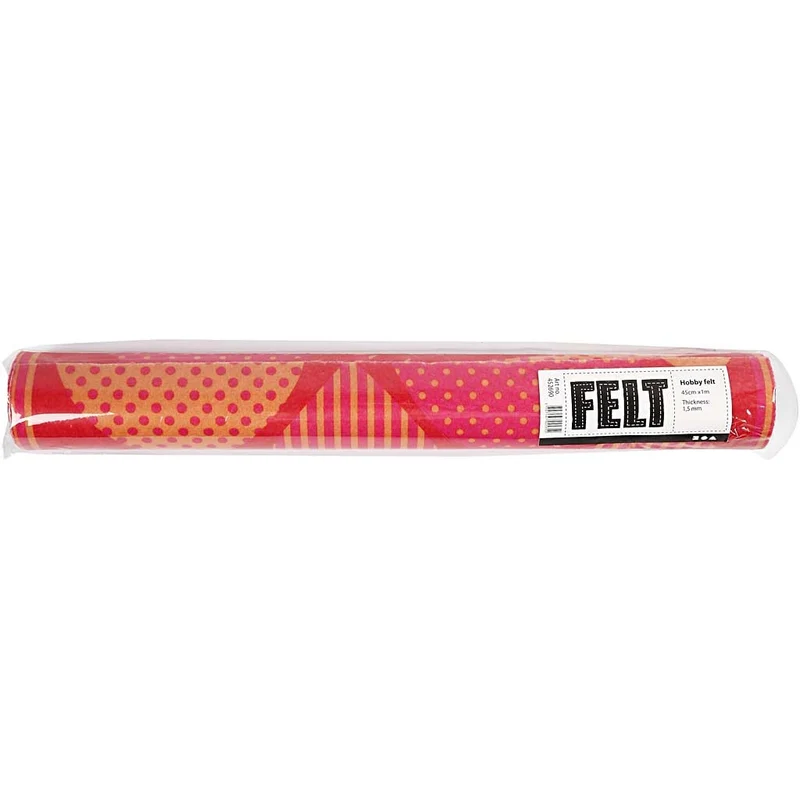 Motiv-Filz, B 45 cm, Dicke 1,5 mm, 180-200 g, Orange, Rot, 1 m/ 1 Rolle [HOB-452690]